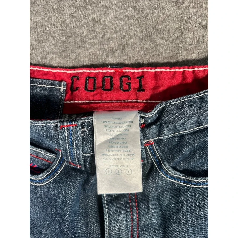 Vintage Coogi Australia Kids Denim Jeans Embroidered Logo Size 8 Hip Hop Style